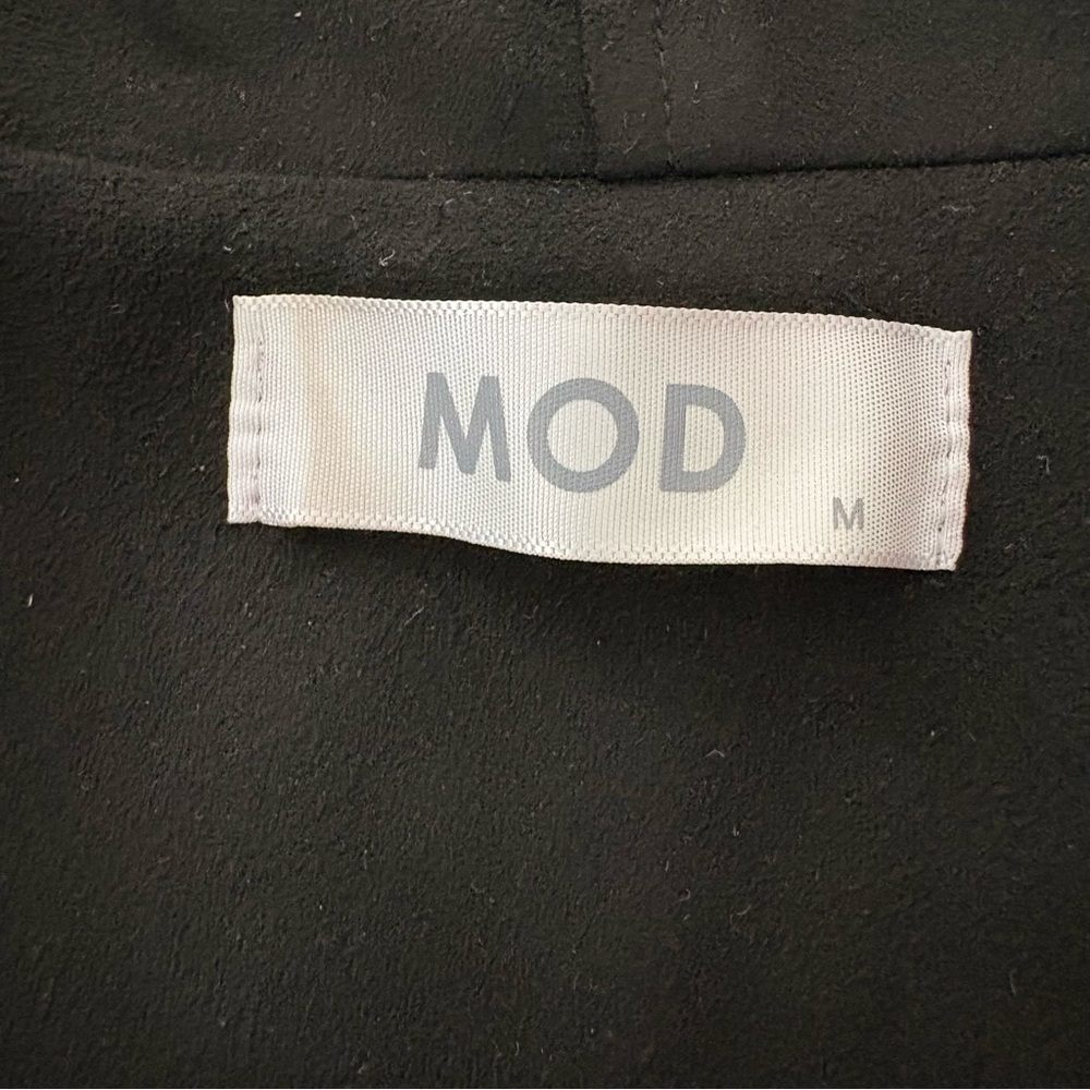 MOD Long Sleeve Open Front Faux Suede Coatigan, Sz M - Picture 12 of 14